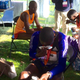 Winner Ondoro in foreground, second place Barno spitting, third place Gesabwa in orange. Photo credit: Sarah Barker